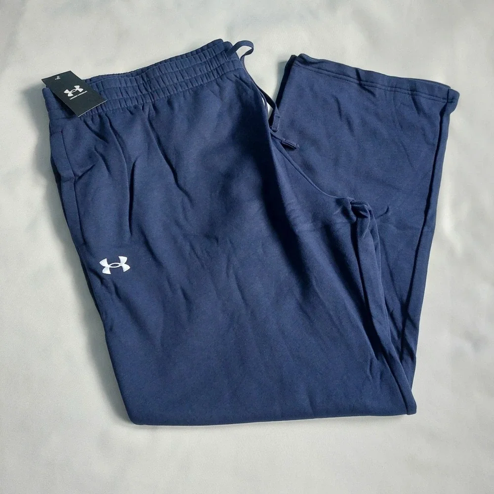 Under Armour UA Rival Fleece Loose  Fit  Sweatpants‎  Joggers Mens Blue Size 4XL - Picture 2 of 9